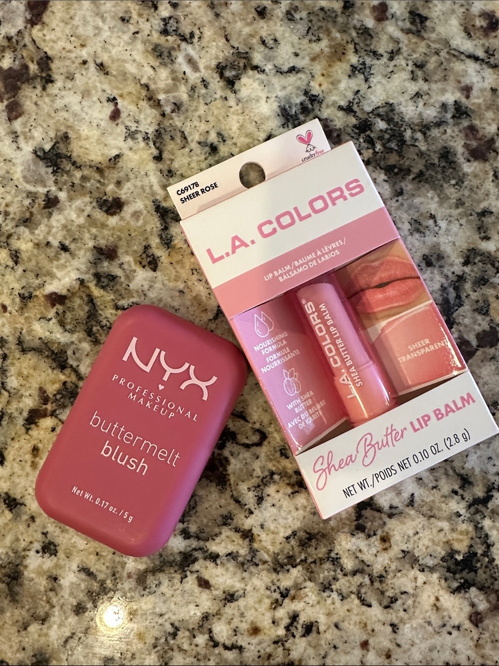 The Butter Bundle-NYX Buttermelt Blush & L.A. Colors Sheer Rose Lip Balm Duo